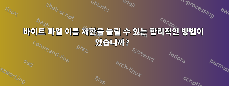 255바이트 파일 이름 제한을 늘릴 수 있는 합리적인 방법이 있습니까?