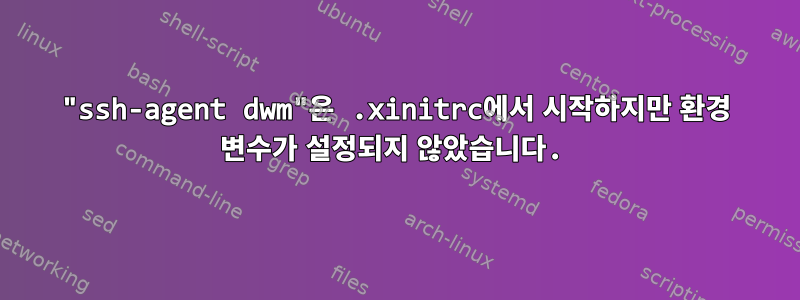 "ssh-agent dwm"은 .xinitrc에서 시작하지만 환경 변수가 설정되지 않았습니다.