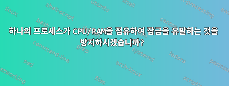 하나의 프로세스가 CPU/RAM을 점유하여 잠금을 유발하는 것을 방지하시겠습니까?