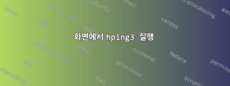 화면에서 hping3 실행