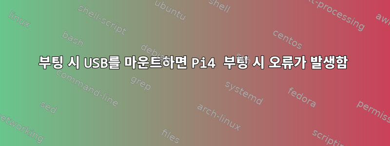 부팅 시 USB를 마운트하면 Pi4 부팅 시 오류가 발생함