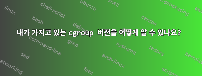 내가 가지고 있는 cgroup 버전을 어떻게 알 수 있나요?