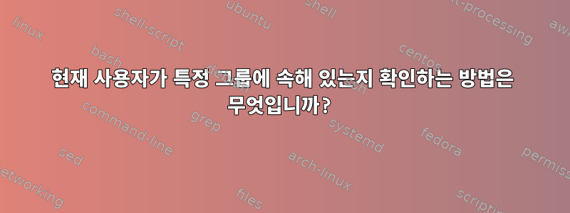 현재 사용자가 특정 그룹에 속해 있는지 확인하는 방법은 무엇입니까?