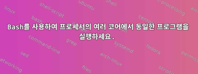 Bash를 사용하여 프로세서의 여러 코어에서 동일한 프로그램을 실행하세요.