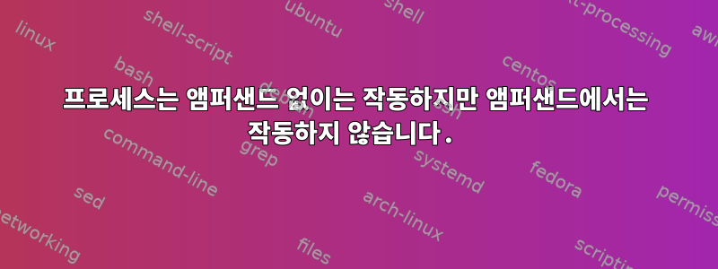 프로세스는 앰퍼샌드 없이는 작동하지만 앰퍼샌드에서는 작동하지 않습니다.