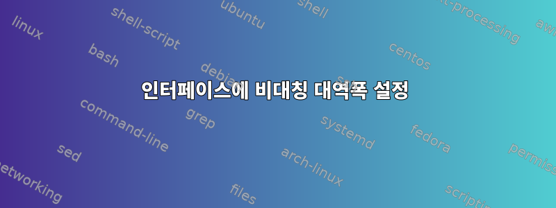 인터페이스에 비대칭 대역폭 설정