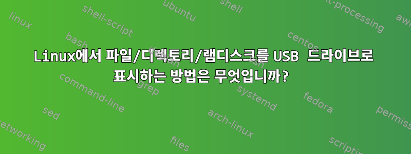 Linux에서 파일/디렉토리/램디스크를 USB 드라이브로 표시하는 방법은 무엇입니까?