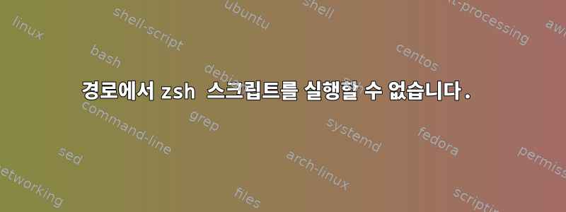 경로에서 zsh 스크립트를 실행할 수 없습니다.