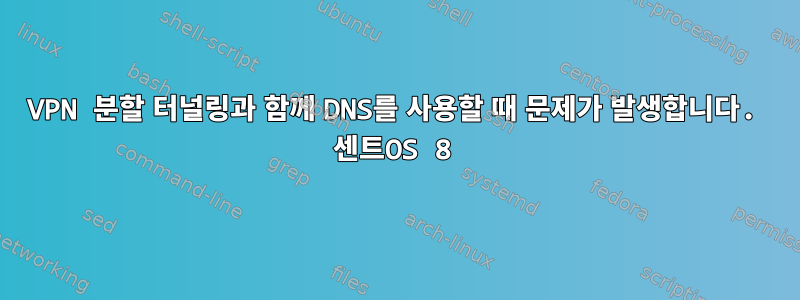 VPN 분할 터널링과 함께 DNS를 사용할 때 문제가 발생합니다. 센트OS 8