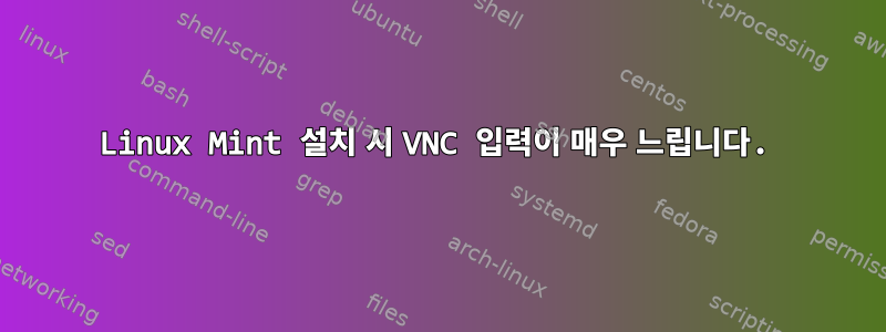 Linux Mint 설치 시 VNC 입력이 매우 느립니다.