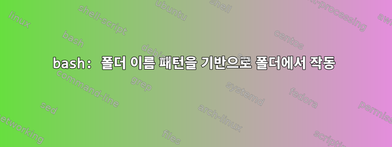 bash: 폴더 이름 패턴을 기반으로 폴더에서 작동