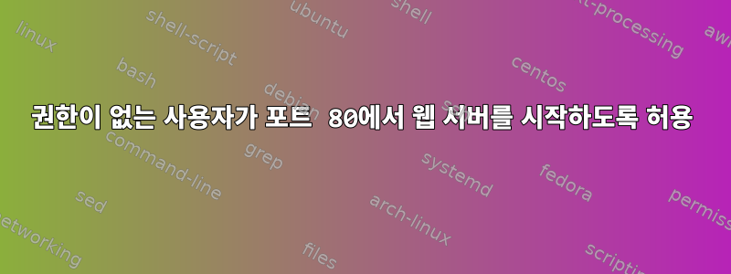 권한이 없는 사용자가 포트 80에서 웹 서버를 시작하도록 허용