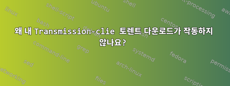 왜 내 Transmission-clie 토렌트 다운로드가 작동하지 않나요?