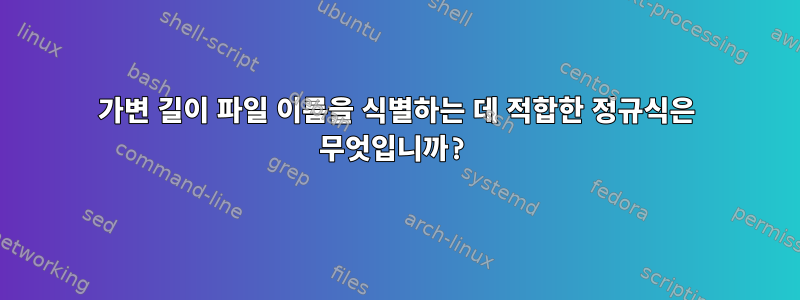 가변 길이 파일 이름을 식별하는 데 적합한 정규식은 무엇입니까?