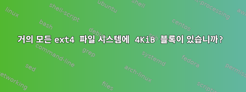 거의 모든 ext4 파일 시스템에 4KiB 블록이 있습니까?