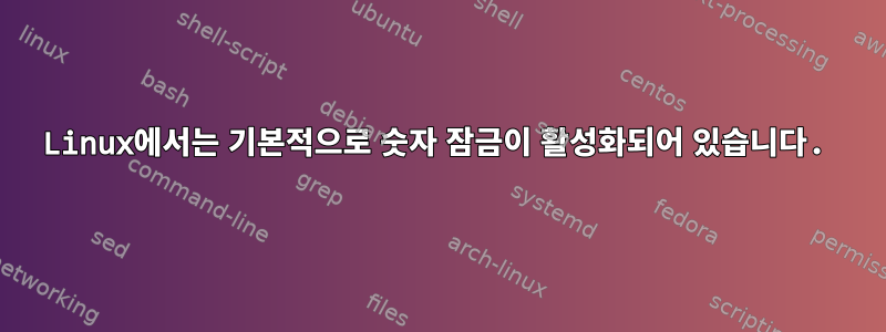 Linux에서는 기본적으로 숫자 잠금이 활성화되어 있습니다.