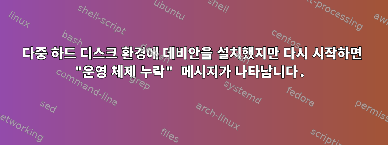 다중 하드 디스크 환경에 데비안을 설치했지만 다시 시작하면 "운영 체제 누락" 메시지가 나타납니다.