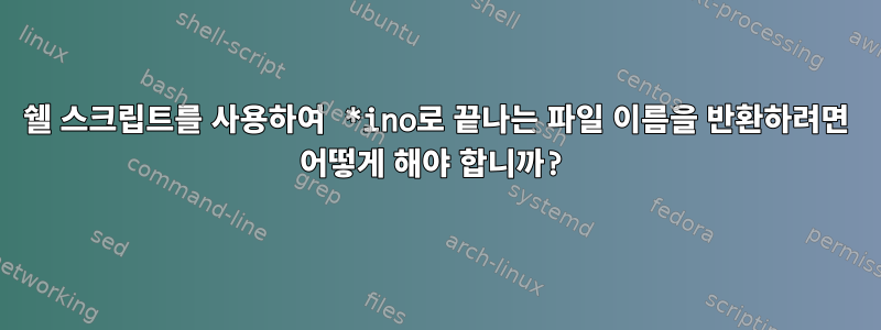 쉘 스크립트를 사용하여 *ino로 끝나는 파일 이름을 반환하려면 어떻게 해야 합니까?