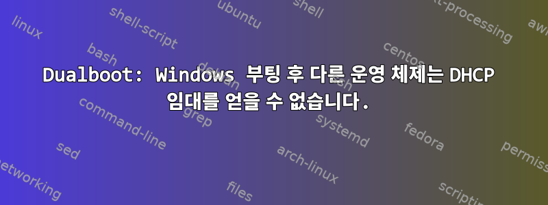 Dualboot: Windows 부팅 후 다른 운영 체제는 DHCP 임대를 얻을 수 없습니다.