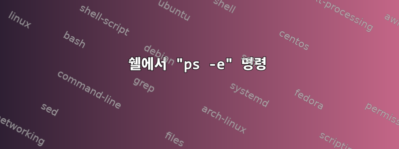 쉘에서 "ps -e" 명령