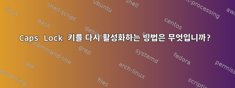 Caps Lock 키를 다시 활성화하는 방법은 무엇입니까?