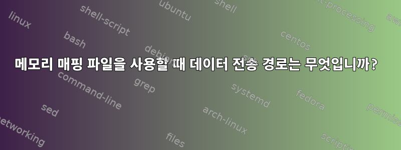 메모리 매핑 파일을 사용할 때 데이터 전송 경로는 무엇입니까?