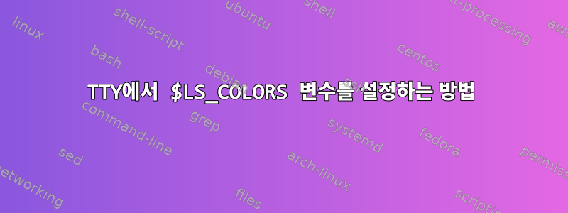 TTY에서 $LS_COLORS 변수를 설정하는 방법