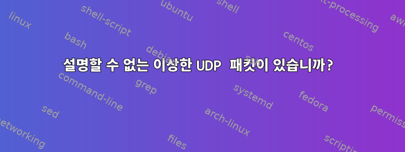 설명할 수 없는 이상한 UDP 패킷이 있습니까?