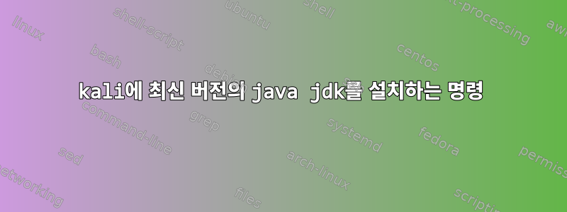 kali에 최신 버전의 java jdk를 설치하는 명령