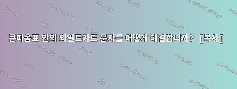 큰따옴표 안의 와일드카드 문자를 어떻게 해결합니까? [복사]