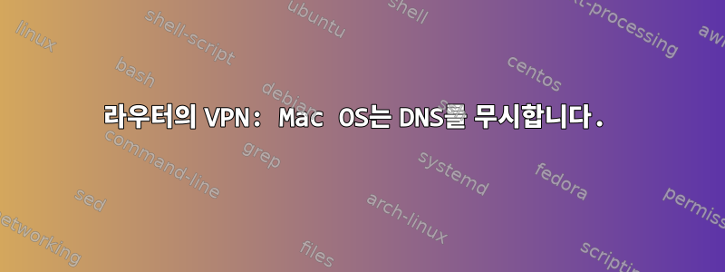 라우터의 VPN: Mac OS는 DNS를 무시합니다.