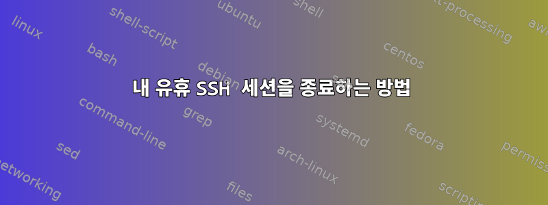 내 유휴 SSH 세션을 종료하는 방법