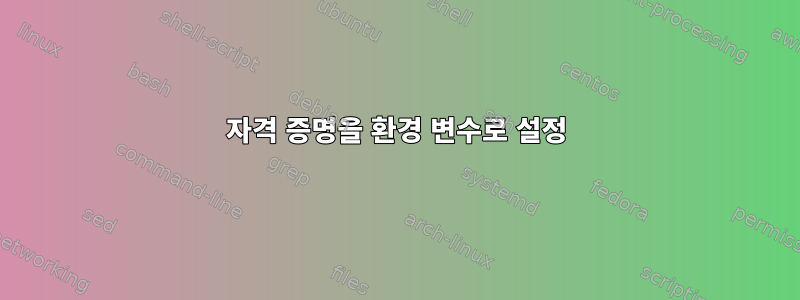 자격 증명을 환경 변수로 설정