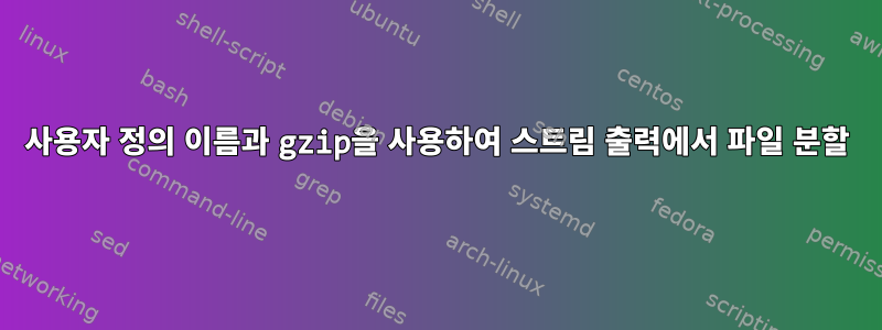 사용자 정의 이름과 gzip을 사용하여 스트림 출력에서 ​​파일 분할