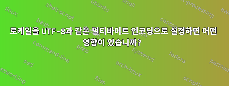 로케일을 UTF-8과 같은 멀티바이트 인코딩으로 설정하면 어떤 영향이 있습니까?