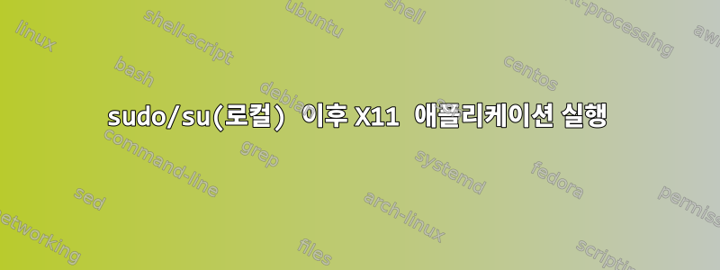 sudo/su(로컬) 이후 X11 애플리케이션 실행