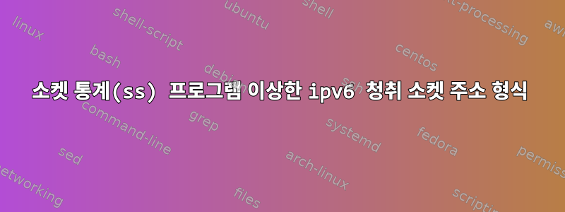 소켓 통계(ss) 프로그램 이상한 ipv6 청취 소켓 주소 형식