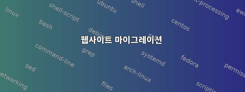 웹사이트 마이그레이션