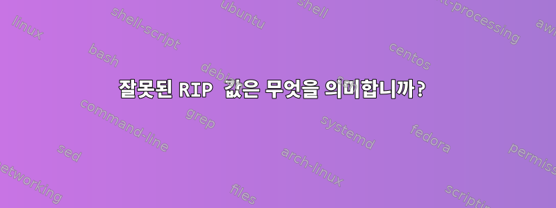 잘못된 RIP 값은 무엇을 의미합니까?