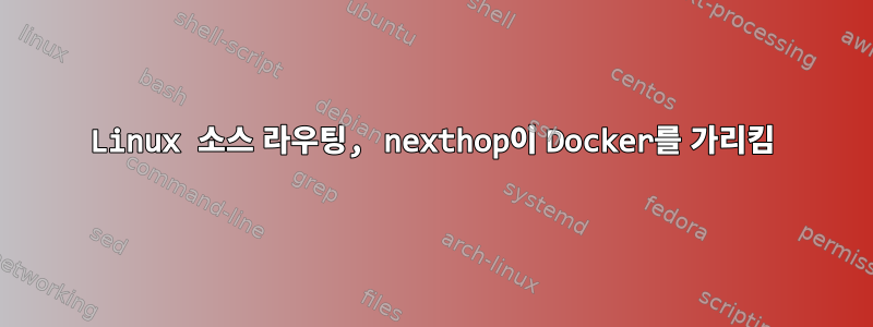 Linux 소스 라우팅, nexthop이 Docker를 가리킴