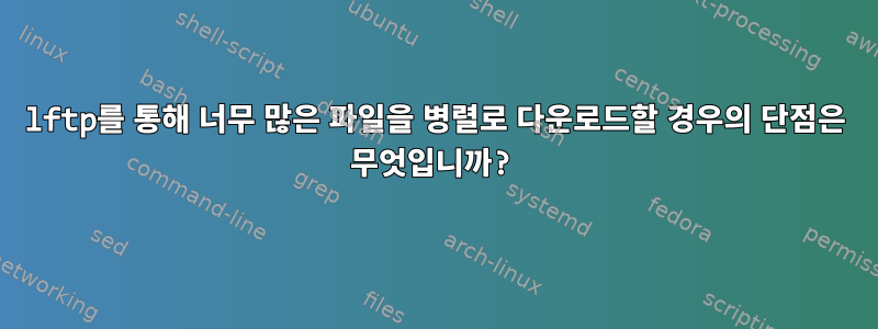 lftp를 통해 너무 많은 파일을 병렬로 다운로드할 경우의 단점은 무엇입니까?