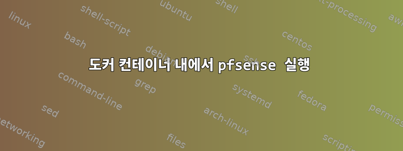 도커 컨테이너 내에서 pfsense 실행