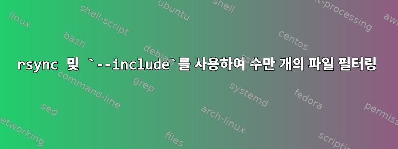 rsync 및 `--include`를 사용하여 수만 개의 파일 필터링