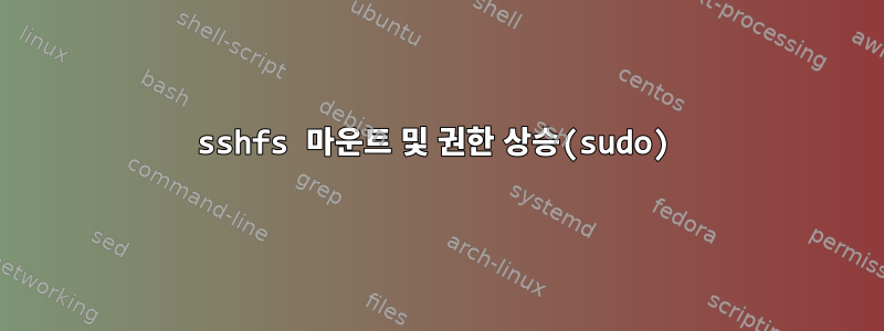 sshfs 마운트 및 권한 상승(sudo)