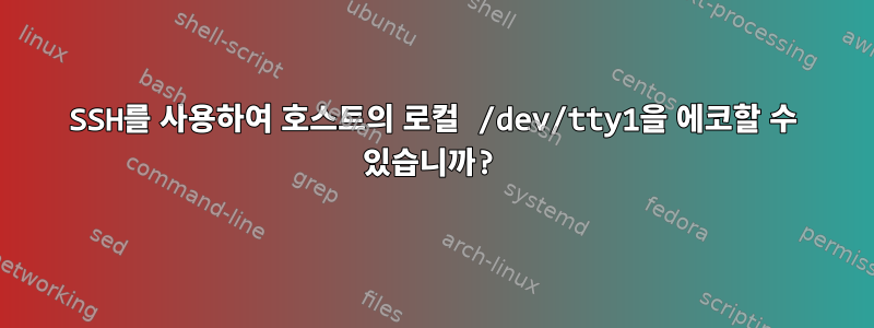 SSH를 사용하여 호스트의 로컬 /dev/tty1을 에코할 수 있습니까?