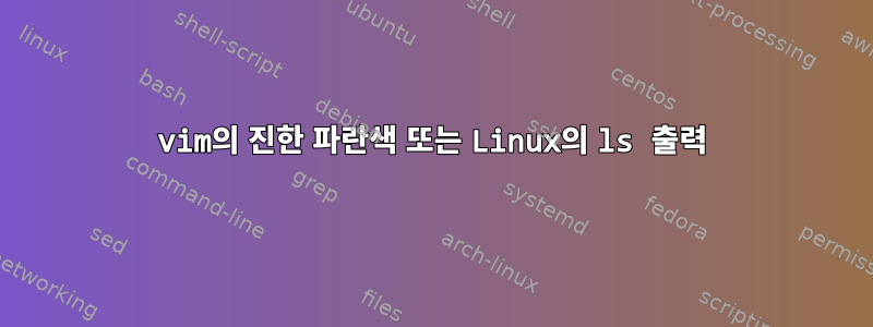 vim의 진한 파란색 또는 Linux의 ls 출력