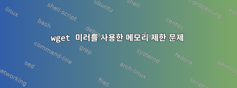 wget 미러를 사용한 메모리 제한 문제