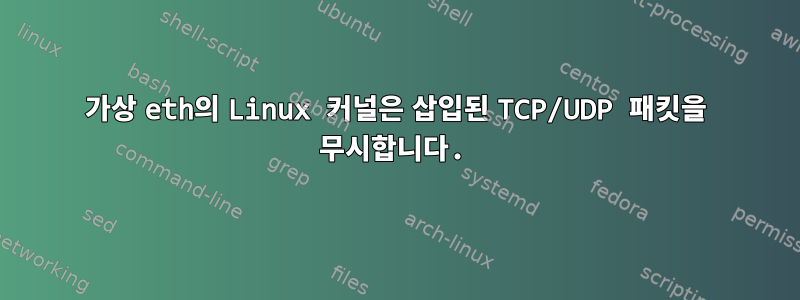 가상 eth의 Linux 커널은 삽입된 TCP/UDP 패킷을 무시합니다.