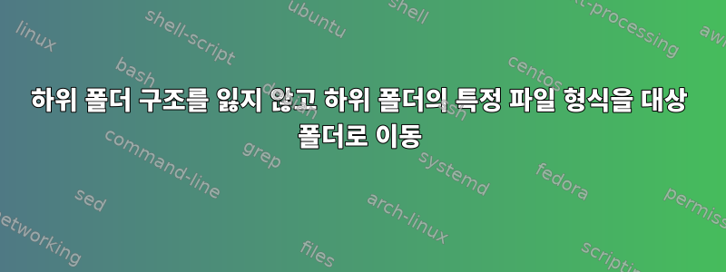 하위 폴더 구조를 잃지 않고 하위 폴더의 특정 파일 형식을 대상 폴더로 이동