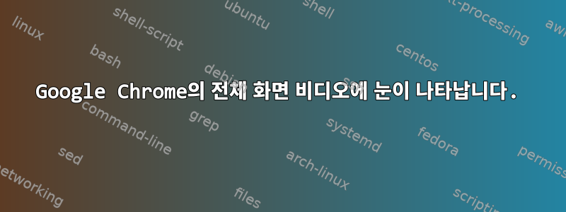 Google Chrome의 전체 화면 비디오에 눈이 나타납니다.